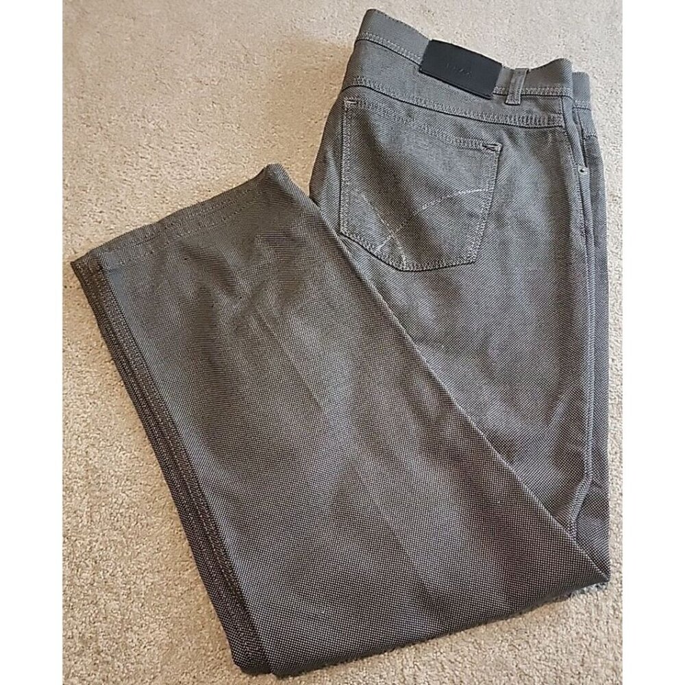 Brax Pants Mens 38x32 Gray Feel Good Regular Cooper Fancy  Flat Front